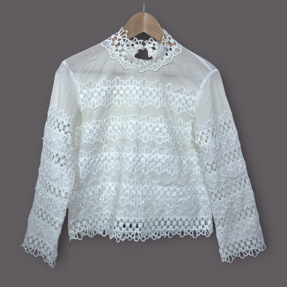 Anthropologie Harlyn Lita Eyelet Lace Blouse - Picture 4 of 10